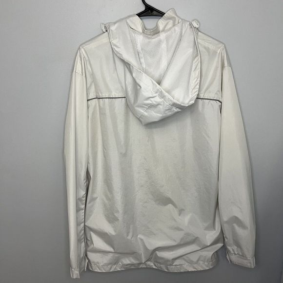 Dimco Apparel Jacket Bar Harbor Maine Medium White Windbreaker Removable Hood VG - Picture 7 of 11
